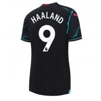 Camiseta Manchester City Erling Haaland #9 Tercera Equipación Replica 2023-24 para mujer mangas cortas